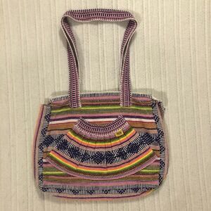 Pinzon‎ Colorful Woven Tote Bag Shoulder Bag Striped Hippie Boho Purse